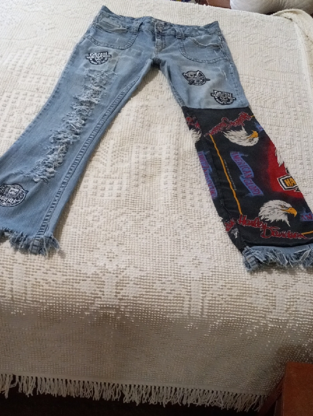 Vintage Aeropostale Hailey Skinny Flare Upcycle Patchwork Panel Jeans Sz.11/12